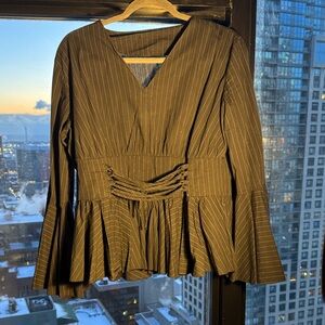 Black Pinstripe Women's Top